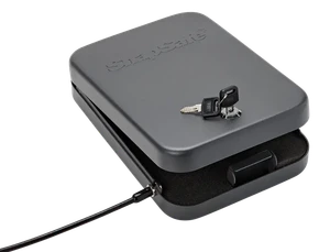 SnapSafe 75210 Lock Box  XL Key Entry Black Steel Holds 1 Handgun 10" W x 7" H x 2" D                                                                                                                   
