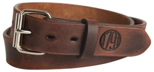 1791 Gunleather BLT014852VTGA 01 Gun Belt Vintage Leather 48/52 1.50" Wide Buckle Closure                                                                                                               