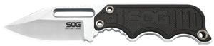 S.O.G SOG-NB1002-C Instinct Mini 1.90" Fixed Clip Point Plain Satin Polished 5Cr15MoV SS Blade Black/Silver G10/SS Handle Includes Lanyard/Sheath                                                       
