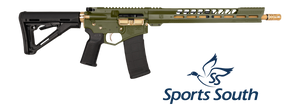 Diamondback DB175AK802 DB15  Sports South Exclusive 5.56 NATO 30+1 16" Gold Cerakote Threaded Barrel, Green Cerakote w/Gold Accents Aluminum Receiver w/Picatinny Rail, M-LOK Handguard, Magpul MOE Blac