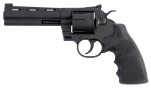Colt Mfg PYTHONBM5RNS Python  357 Mag/38 Special 6 Shot 5" Matte Blued Vent Rib Carbon Steel Barrel, Cylinder & Frame, Black Rubber Grip, Exposed Hammer                                                