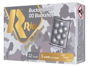 Rio Ammunition RB129   12Gauge 2.75" 00 Buck Shot 5 Per Box/50 Case                                                                                                                                     