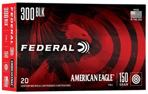 Federal AE300BLK1 American Eagle Rifle 300Blackout 150gr Full Metal Jacket Boat Tail 20 Per Box/25 Case                                                                                                 