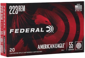 Federal AE223 American Eagle Rifle 223Rem 55gr Full Metal Jacket Boat Tail 20 Per Box/25 Case                                                                                                           