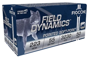 Fiocchi 223B50 Field Dynamics  223Rem 55gr Pointed Soft Point 50 Per Box/10 Case                                                                                                                        