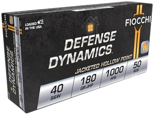 Fiocchi 40SWE Defense Dynamics  40S&W 180gr Jacketed Hollow Point 50 Per Box/20 Case                                                                                                                    