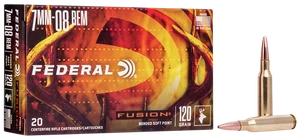 Federal F708FS2 Fusion  7mm-08Rem 120gr Bonded Soft Point 20 Per Box/10 Case                                                                                                                            