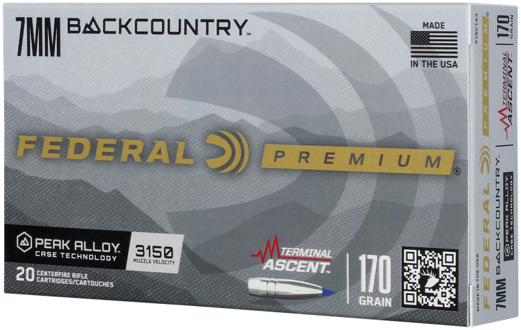 Federal P7BCTA32 BackCountry  7mm BC 170gr Terminal Ascent 20 Per Box/10 Case                                                                                                                           