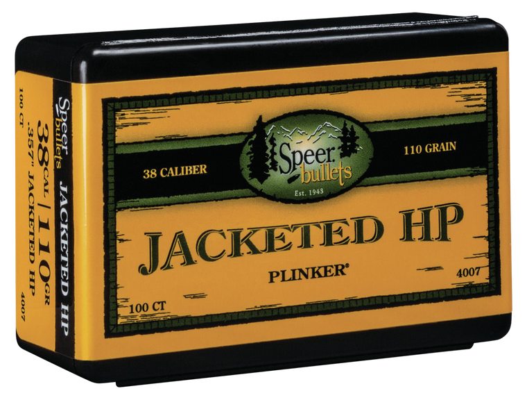 Speer Handgun 38Cal 110gr Jacketed Hollow Point 100 Per Box