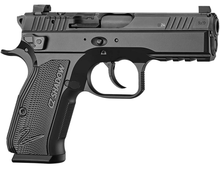 CZ-USA 91244 Shadow 2 Carry Carry Frame 9mm Luger 15+1 4" Black Steel Barrel, Black Serrated Slide, Black Aluminum Frame w/Beavertail & Picatinny Rail, Black Duralumin Grip                            