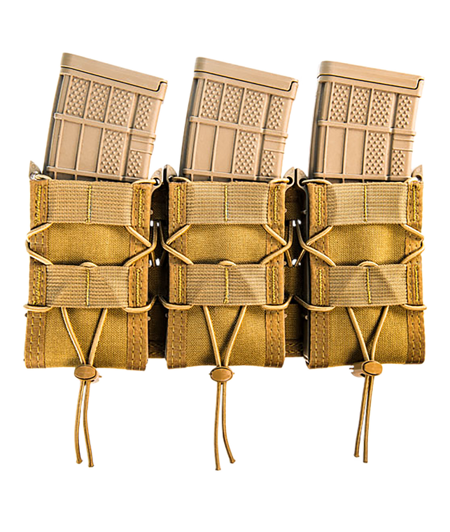 High Speed Gear 45TA00CB TACO Shingle Mag Pouch Triple Coyote Brown Nylon MOLLE Compatible w/ Rifle                                                                                                     