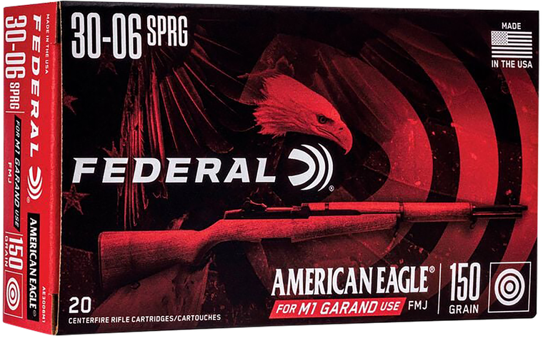 Federal American Eagle M1 Grand 30-06Springfield 150gr Full Metal Jacket 20 Per Box
