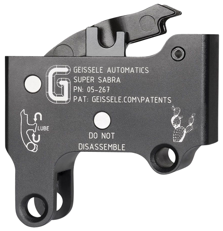 Geissele Automatics Super Sabra Trigger Pack Two-Stage Curved Trigger with 5.50-7.50 lbs Draw Weight & Black Oxide Finish for IWI Tavor, X95