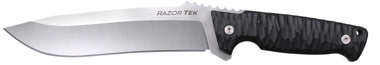 Cold Steel CSFX65RZR Razor Tek  EDC 6.50" Fixed Clip Point Plain Satin 4116 Krupp SS Blade, 6.13" Black Textured                                                                                        