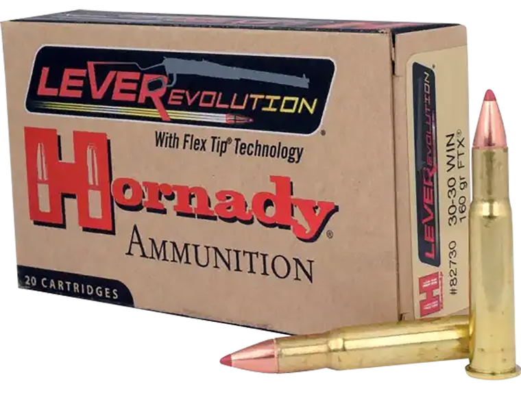 Hornady 82730 LEVERevolution  30-30Win 160gr Flex Tip eXpanding 20 Per Box/10 Case                                                                                                                      