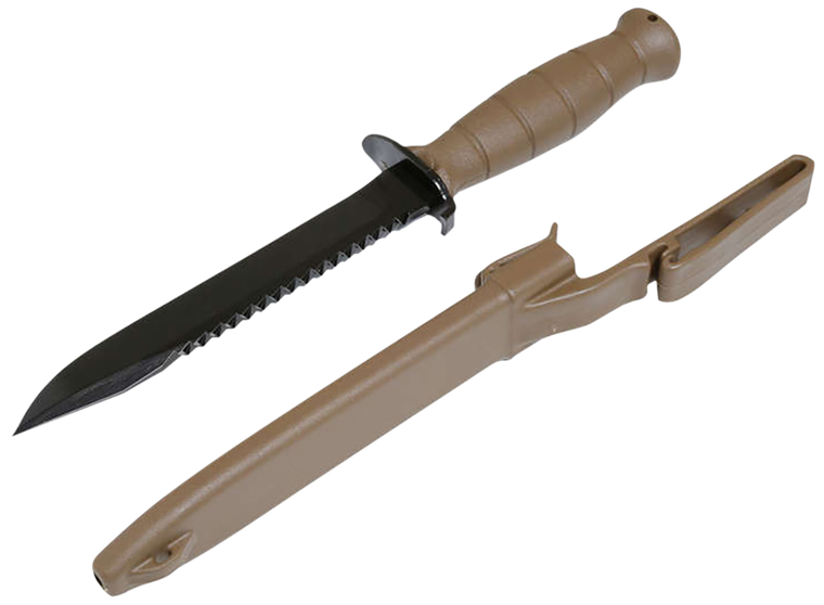 Glock KDO39179 Field  7" Fixed Clip Point Plain/Saw Black High Carbon Steel Blade/FDE Textured Trimond Polymer Handle Clamshell Packaging                                                               