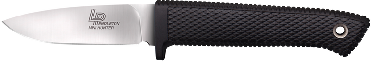 Cold Steel CS36LPMF Pendleton Mini Hunter 3" Fixed Plain Stonewashed AUS10A SS Blade, 3.63" Black Textured Kray-Ex Handle                                                                               