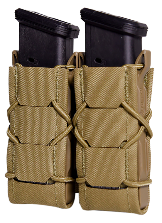 High Speed Gear 24PT02CB TACO Gen 2 Double Coyote Brown Nylon Laminate MOLLE Mount Pistol                                                                                                               