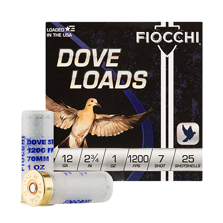 Fiocchi 12DLS17 Dove & Quail  12Gauge 2.75" 1oz 7Shot 25 Per Box/10 Case                                                                                                                                