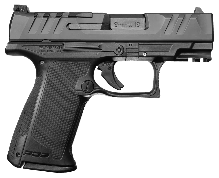 Walther Arms 2871823 PDP F-Series 9mm Luger 10+1 3.50" Black Steel Barrel, Black Optic Ready/Serrated Slide, Black Polymer Frame w/Picatinny Rail, Black Performance Duty Texture Grips, Ambidextrous   