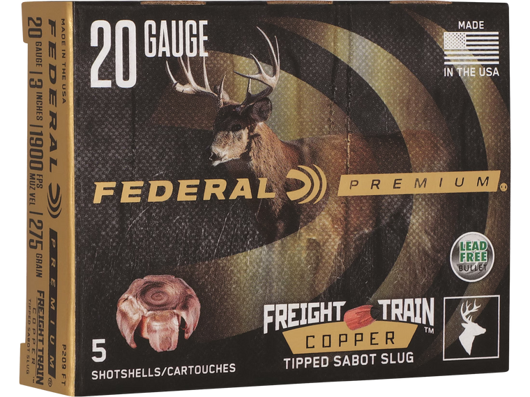 Federal P209FT Premium Freight Train 20Gauge 3" SlugShot 5 Per Box/10 Case                                                                                                                              