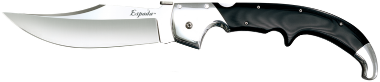 Cold Steel CS62MA Espada  XL 7.50" Folding Clip Point Plain S35VN SS Blade/9.25" Black w/Polished Bolsters G10 Handle Includes Belt Clip                                                                