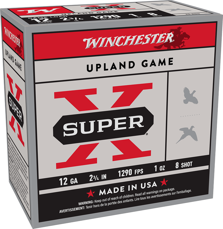 Winchester Ammo XU128 Super X Game Load 12 Gauge 2.75" 1oz 8Shot 25 Per Box/10 Case                                                                                                                     