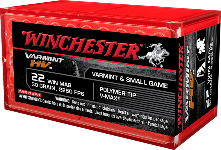 Winchester Ammo S22M2PT Varmint HV  22WMR 30gr Hornady V Max 50 Per Box/20 Case                                                                                                                         