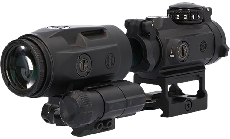 Sig Sauer Electro-Optics Romeo-MSR Gen II Combo Kit Black 1x/3x 20mm/22mm 2 MOA Red Dot Juliet 3 Micro Magnifier