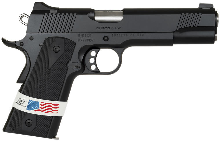 Kimber Mfg, Inc 3000500 Custom LW Liberty 45 ACP 7+1 5" Stainless Match Grade Barrel, KimPro Black Serrated Steel Slide, KimPro Black Aluminum Frame w/Beavertail, ANKA Grip                            