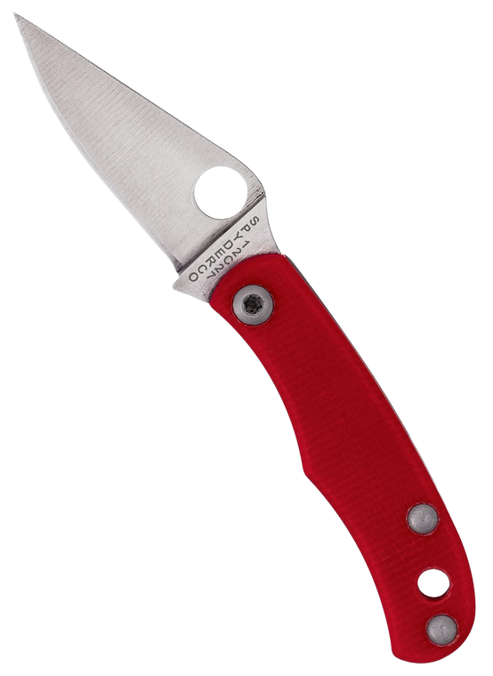 Spyderco C133GRDP Bug 1.27" Satin 12C27 Sandvik SS Blade, Red Textured G10 Handle                                                                                                                       