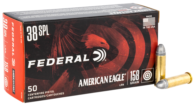 Federal AE38B American Eagle Handgun 38Special 158gr Lead Round Nose 50 Per Box/20 Case                                                                                                                 