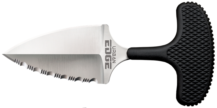 Cold Steel CS43XLS Urban Edge  2.50" Fixed Part Serrated Stone Washed Japanese AUS-8A SS Blade/Black Textured Kray-Ex Handle                                                                            