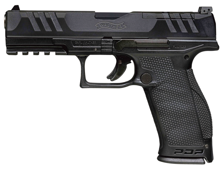 Walther Arms 2851237 PDP Optic Ready 9mm Luger 4" Barrel 18+1, Polymer Frame With Picatinny Acc. Rail, Optic Cut Super Terrain Serrated Steel Slide, Performance Duty Trigger, Manual Safety            
