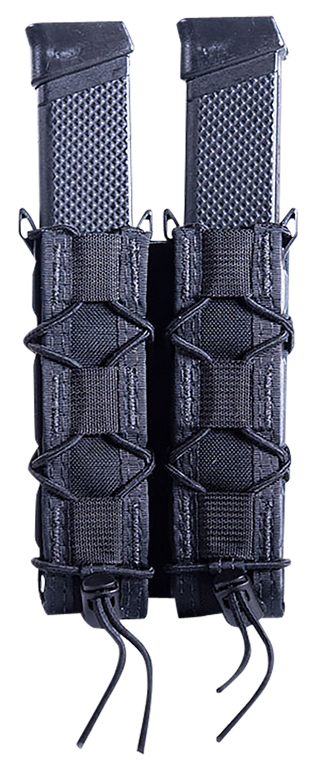 High Speed Gear 11EX02BK TACO Extended Mag Pouch Double, Black Nylon, Mounts to MOLLE & 2" Wide Belts                                                                                                   