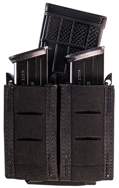 High Speed Gear TACO Duty Double Pistol Mag, Black Nylon with MOLLE Exterior, Fits MOLLE & 2" Belt