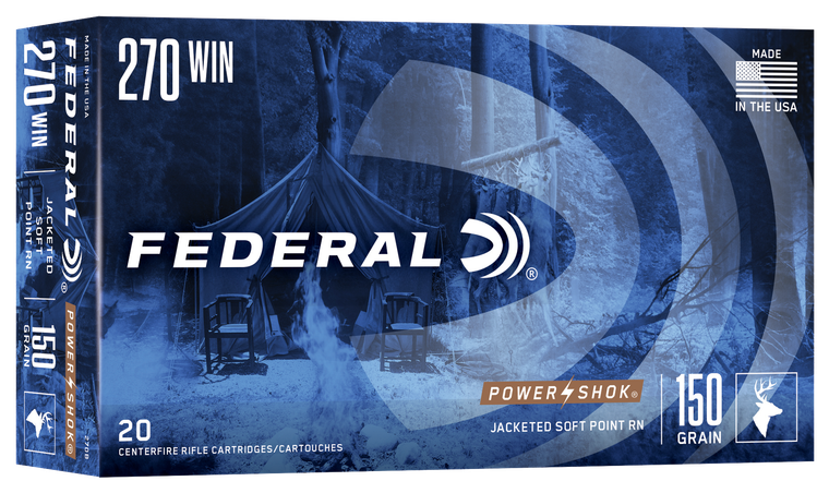Federal 270B Power-Shok  270Win 150gr Jacketed Soft Point 20 Per Box/10 Case                                                                                                                            