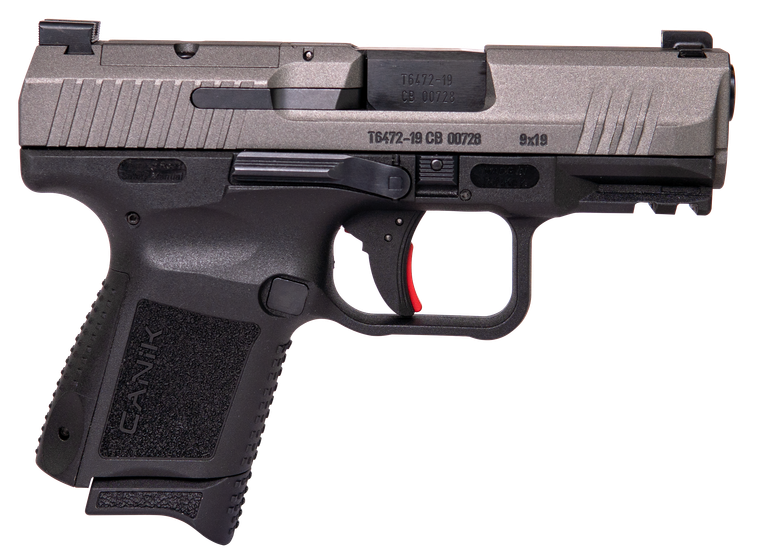 Canik HG5610TN TP9 Elite Subcompact 9mm Luger 3.60" 15+1,12+1 Black Frame with with Optic Cut Tungsten Gray Cerakote Steel Slide, Interchangeable Backstrap Grip & Picatinny Rail                       