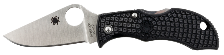 Spyderco MBKP Manbug  1.95" Folding Plain Stonewashed VG-10 SS Blade, Black FRN Handle                                                                                                                  