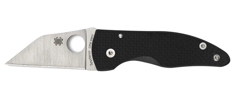 Spyderco C264CFP MicroJimbo  2.45" Folding Wharncliffe Plain Satin CPM S90V Blade, Black Textured Carbon Fiber Handle                                                                                   