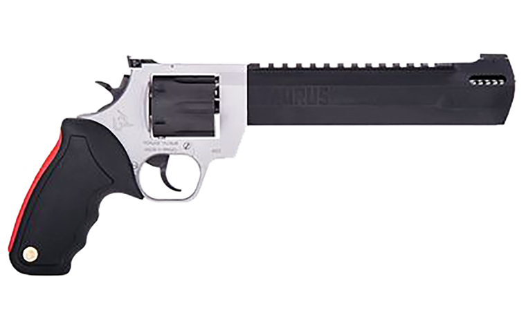 Taurus 2500105RH Raging Hunter  Large Frame 500 S&W Mag 5rd 10" Matte Black Ported/Target Crown Barrel, Matte Black Cylinder, Matte Stainless Steel Frame, Black Rubber Grip                            