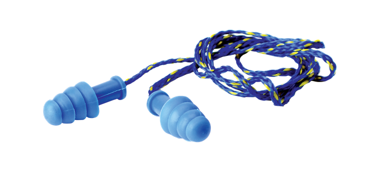 Walker's GWPTPRCORDBL Corded Rubber Ear Plugs 27 dB In The Ear Blue Adult                                                                                                                               