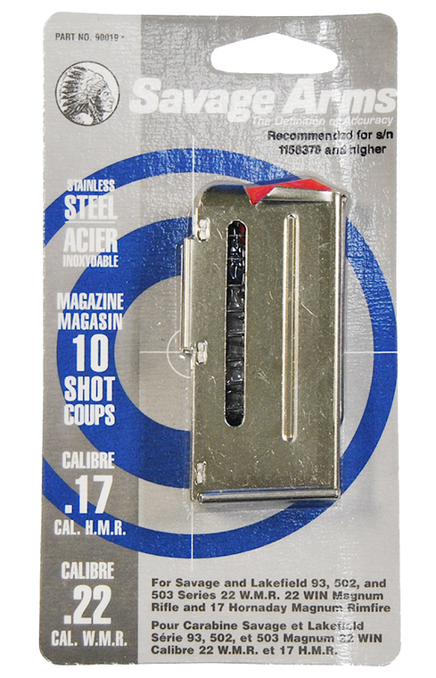 Savage Arms 90019 93 Series  10rd 17 HMR/22 WMR Stainless Steel                                                                                                                                         