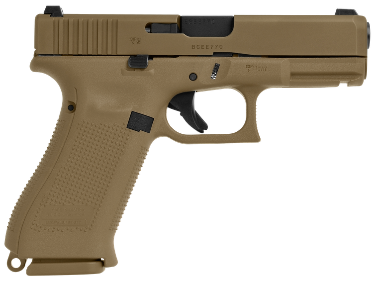 Glock PX1950703 G19X Compact Crossover 9mm Luger 4.02" 17+1 Bronze Nitron Frame Finish with Coyote nPVD Steel Slide, Rough Texture Interchangeable Backstraps Grip & Glock Night Sights                 
