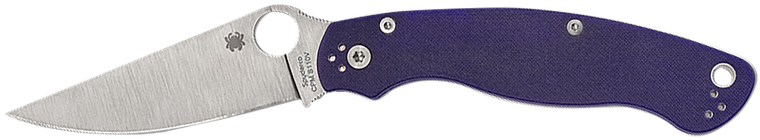 Spyderco Military 2 4" Folding Plain Satin CPM S30V SS Blade, Dark Blue Textured G10 Handle