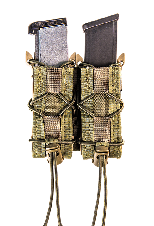 High Speed Gear 11PT02OD TACO Mag Pouch Double OD Green Nylon MOLLE Compatible w/ Pistol                                                                                                                