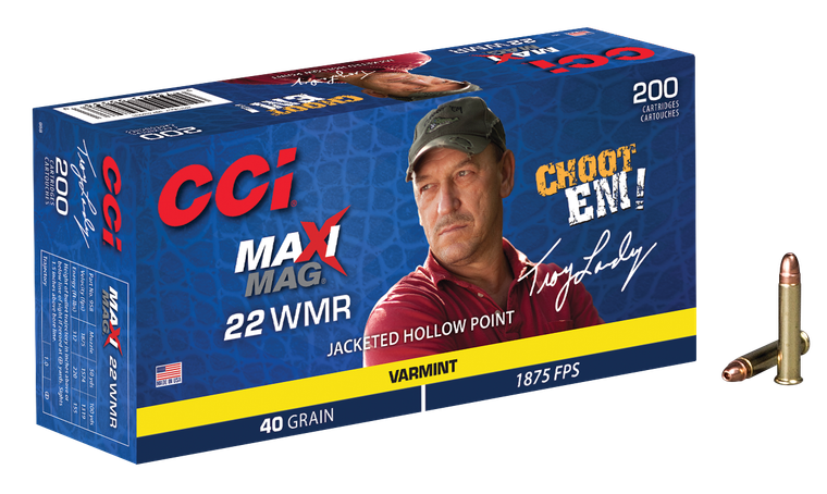 CCI 958 Maxi-Mag Varmint 22WMR 40gr Jacketed Hollow Point 200 Per Box/10 Case                                                                                                                           