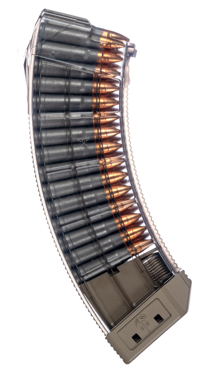 US Palm MA1119A Standard  30rd 7.62x39mm Fits AK-47 Clear w/Flat Dark Earth Floor Plate                                                                                                                 