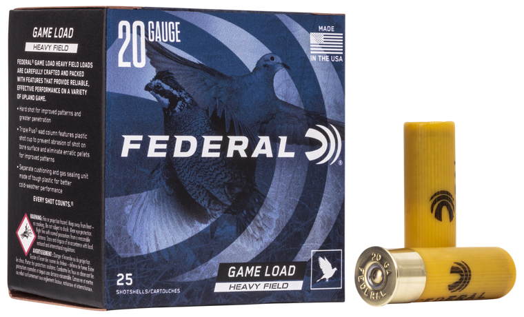 Federal H2026 Game-Shok Heavy Field 20Gauge 2.75" 1oz 6Shot 25 Per Box/10 Case                                                                                                                          