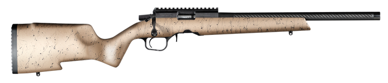 Christensen Arms 8011201500 Ranger  Full Size 17 HMR 9+1, 18" Black Carbon Fiber Barrel, Black Anodized Aluminum Receiver, Tan w/Black Webbing Fixed w/Aluminum Pillars Stock                           